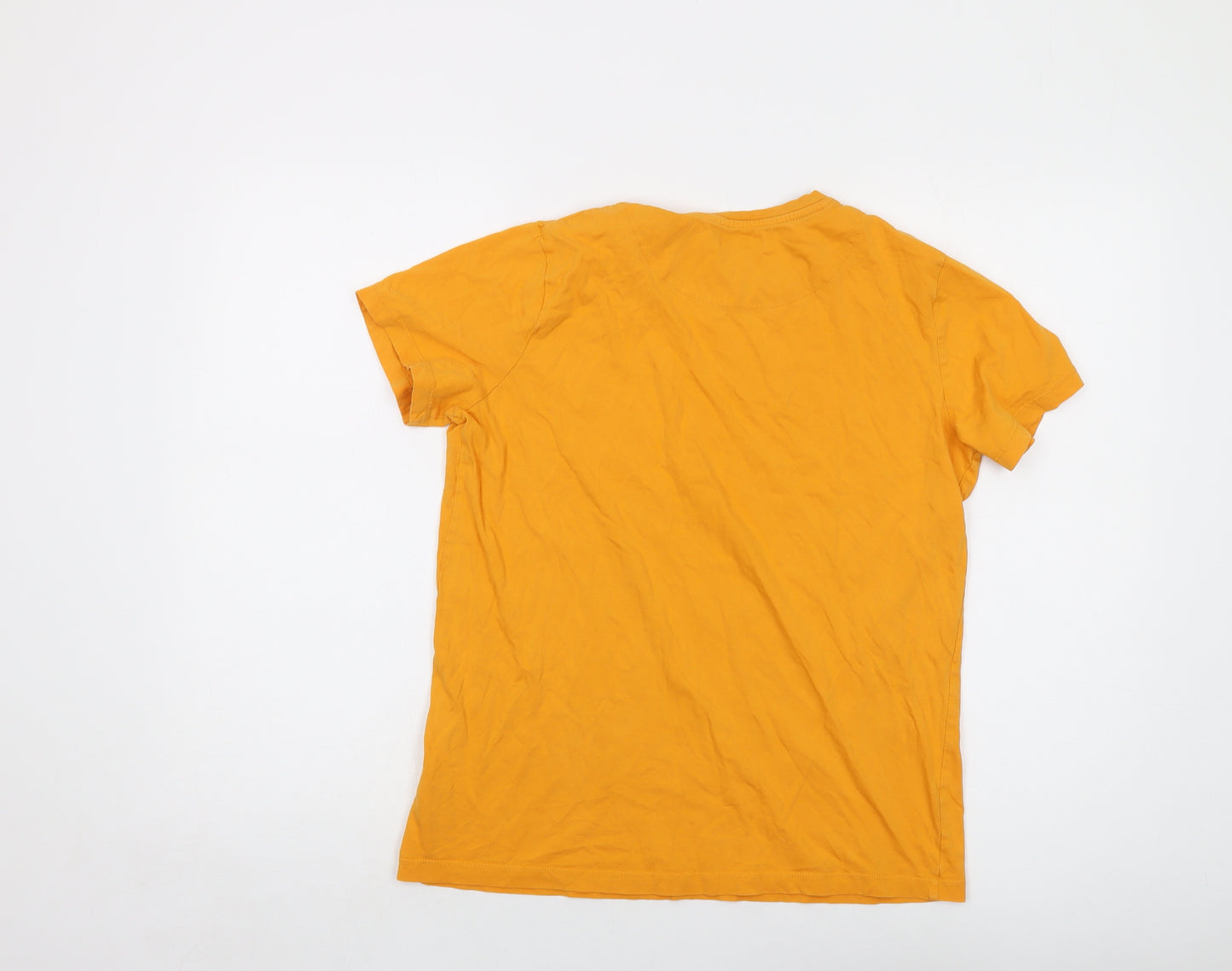 US Polo Assn. Boys Yellow Cotton Basic T-Shirt Size 14-15 Years Crew Neck Pullover