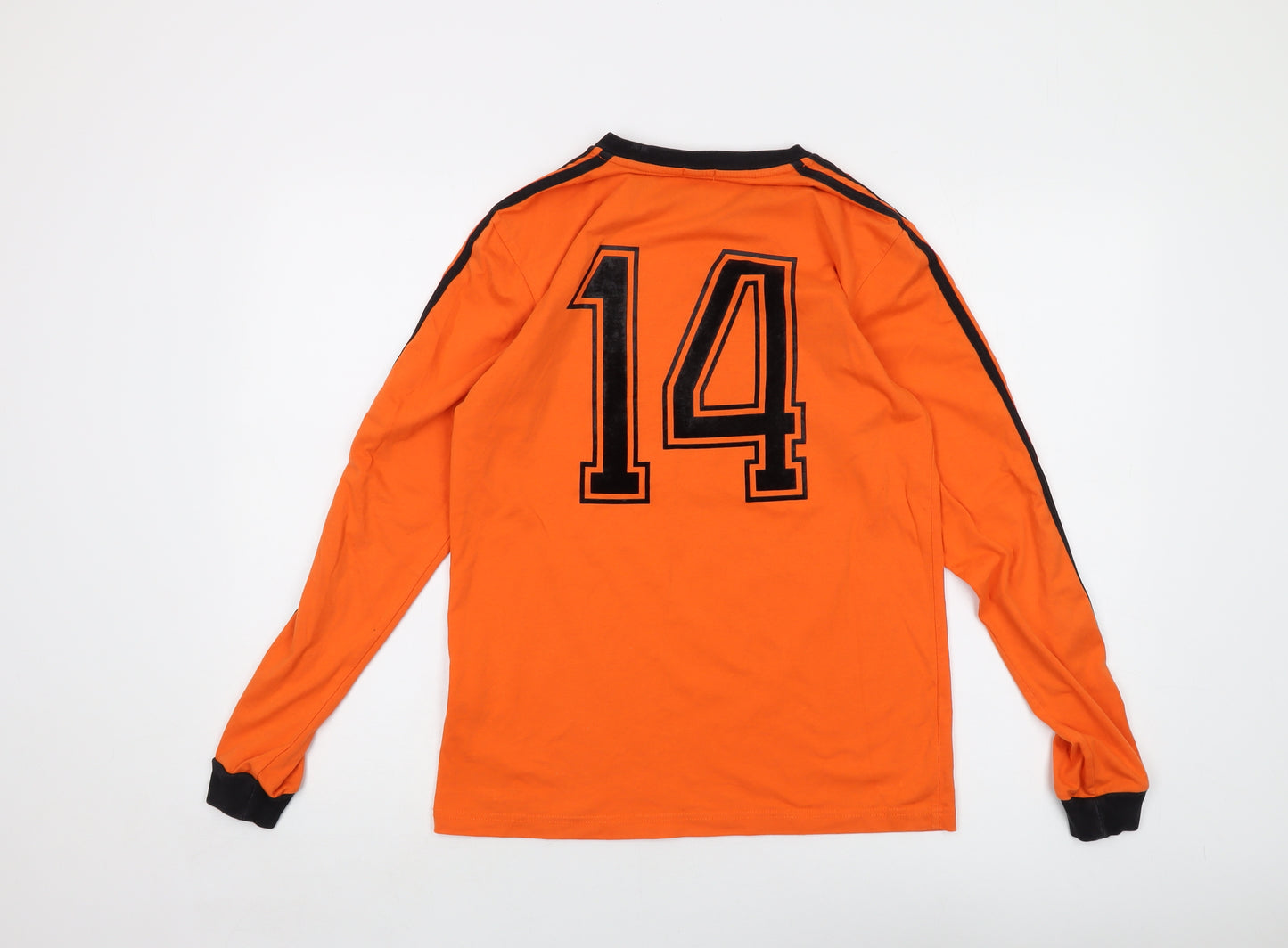 Cruyff Mens Orange Cotton T-Shirt Size S Crew Neck