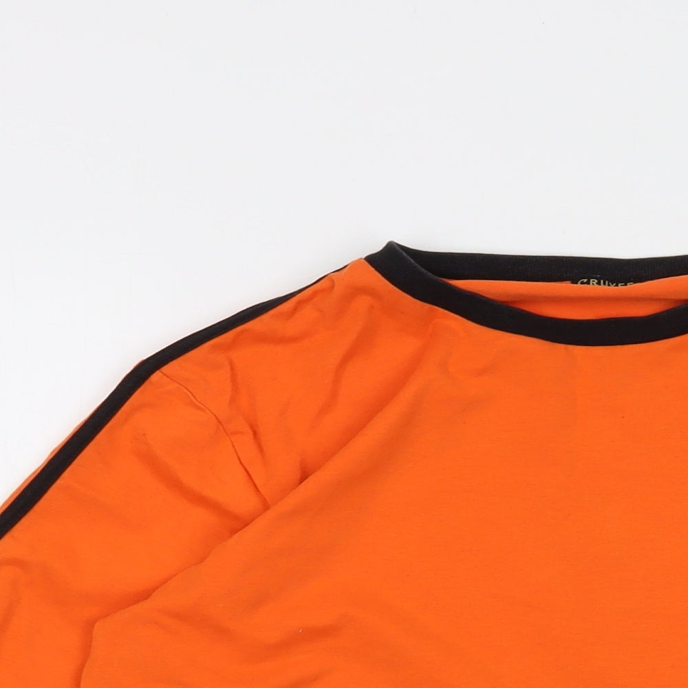 Cruyff Mens Orange Cotton T-Shirt Size S Crew Neck