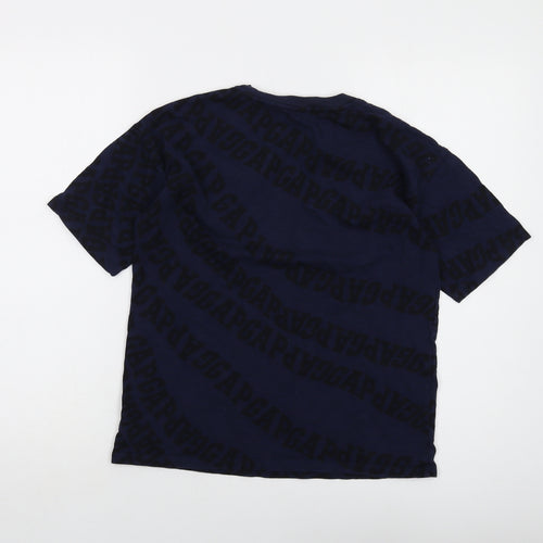 Gap Boys Blue Geometric Cotton Basic T-Shirt Size 12-13 Years Crew Neck Pullover