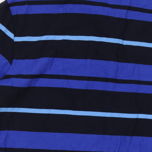 Nike Mens Blue Striped Cotton Polo Size XL Collared Button