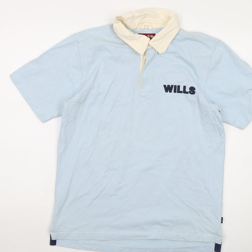 Jack Wills Mens Blue Cotton Polo Size XL Collared Button