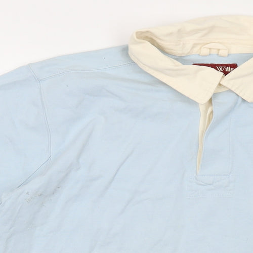 Jack Wills Mens Blue Cotton Polo Size XL Collared Button