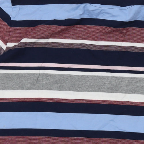 Blue Harbour Mens Multicoloured Striped Cotton Polo Size 3XL Collared Button