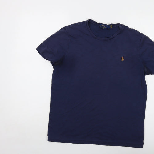 Polo Ralph Lauren Mens Blue Cotton T-Shirt Size L Crew Neck