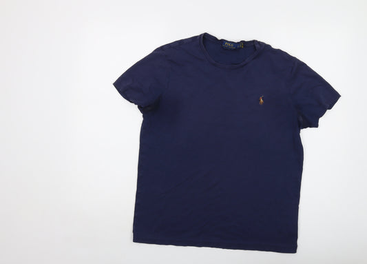 Polo Ralph Lauren Mens Blue Cotton T-Shirt Size L Crew Neck