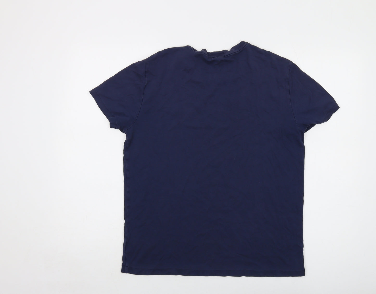 Polo Ralph Lauren Mens Blue Cotton T-Shirt Size L Crew Neck