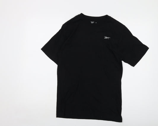 Reebok Mens Black Cotton T-Shirt Size S Crew Neck