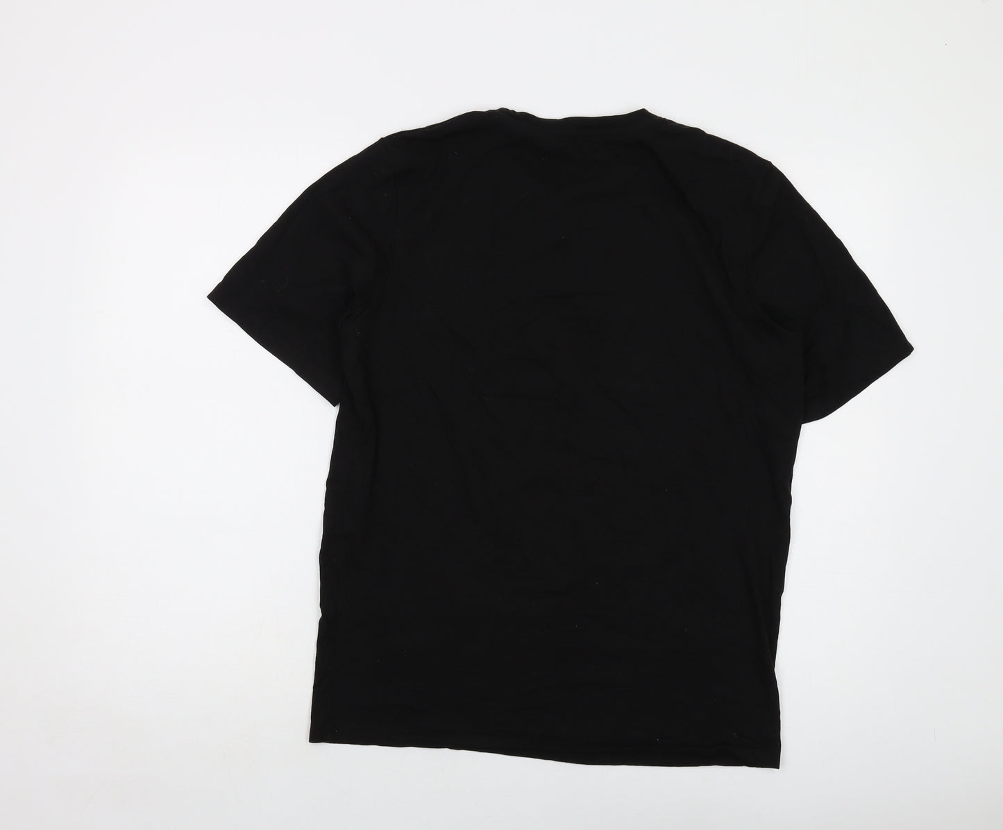 JACK & JONES Mens Black Cotton T-Shirt Size M Crew Neck