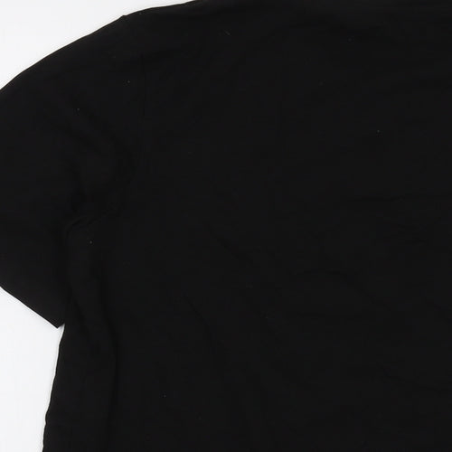 JACK & JONES Mens Black Cotton T-Shirt Size M Crew Neck