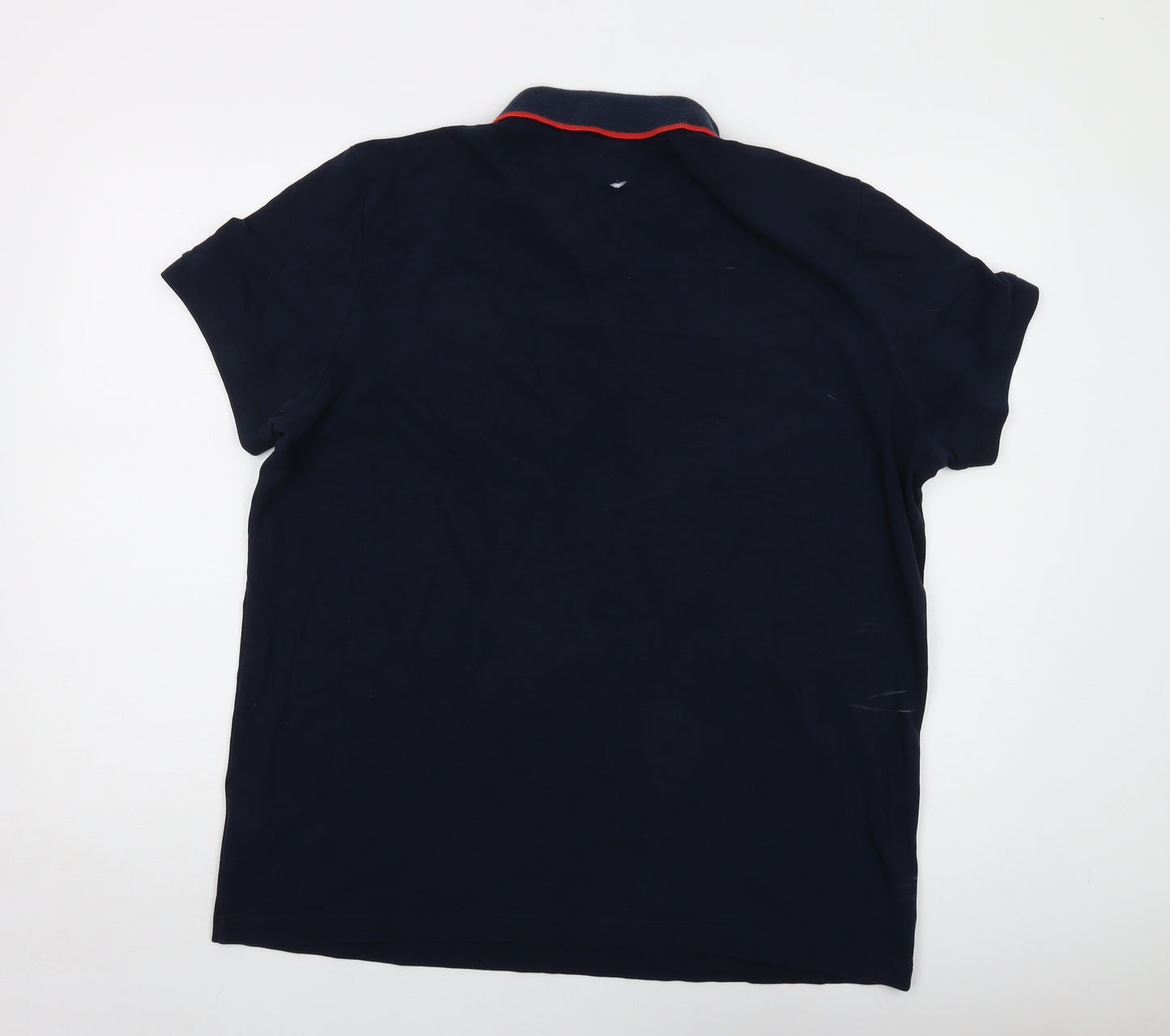 Boss Mens Blue Cotton Polo Size 2XL Collared Button