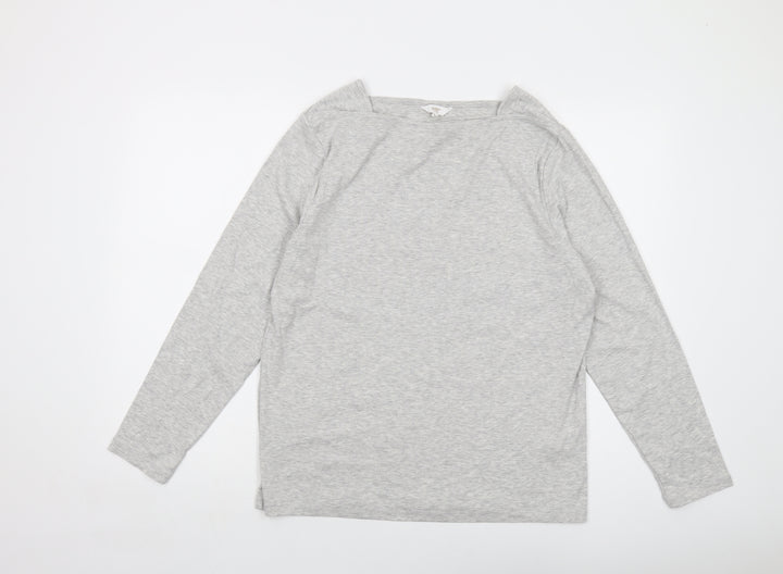 Cotton Traders Womens Grey Polyester Basic T-Shirt Size 20 Square Neck