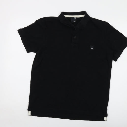 Bench Mens Black Cotton Polo Size XL Collared Button