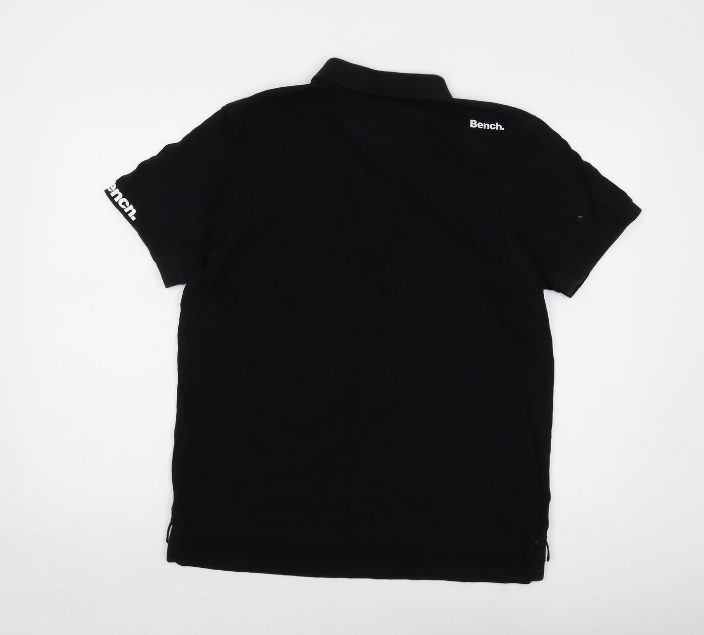 Bench Mens Black Cotton Polo Size XL Collared Button