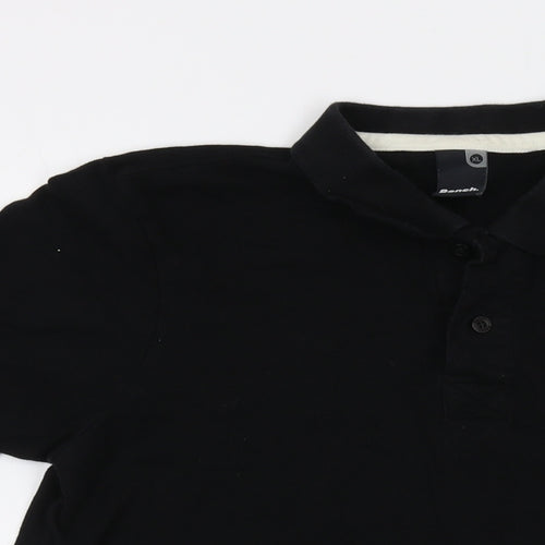 Bench Mens Black Cotton Polo Size XL Collared Button