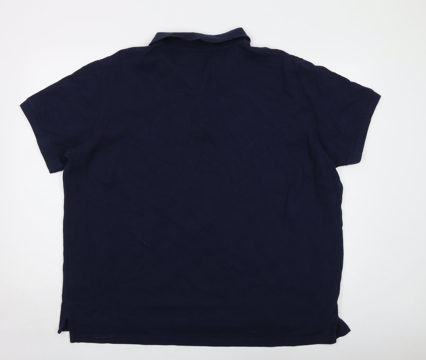 TOG24 Mens Blue Cotton Polo Size 3XL Collared Button