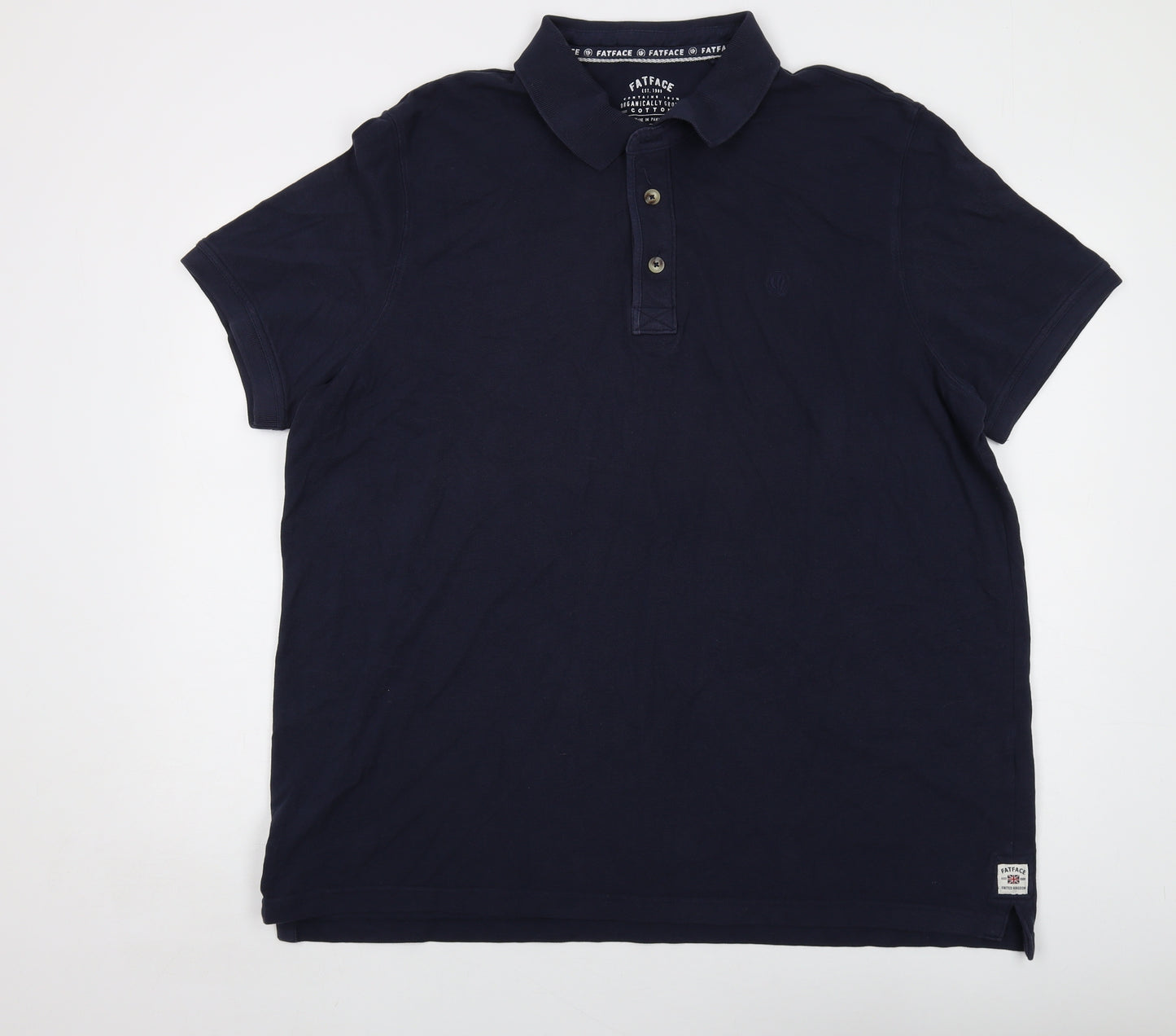 Fat Face Mens Blue Cotton Polo Size 3XL Collared Button