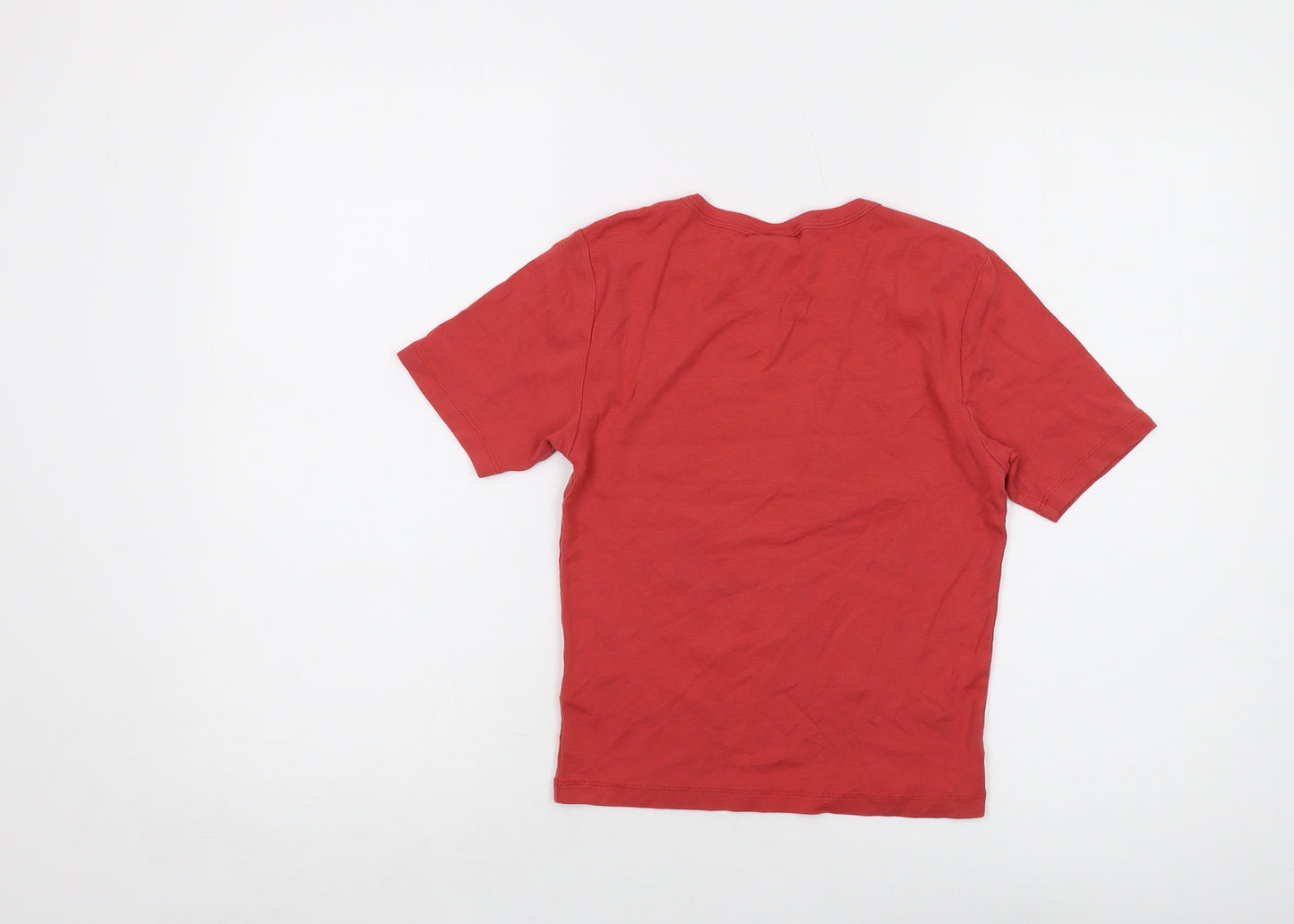 Urban Outfitters Womens Orange Cotton Cropped T-Shirt Size M Crew Neck