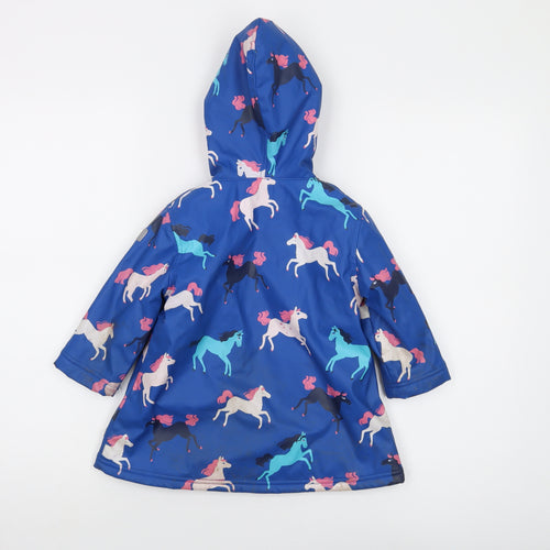 Hatley blu Girls Gold Rain Coat Coat Size 2 Years Snap