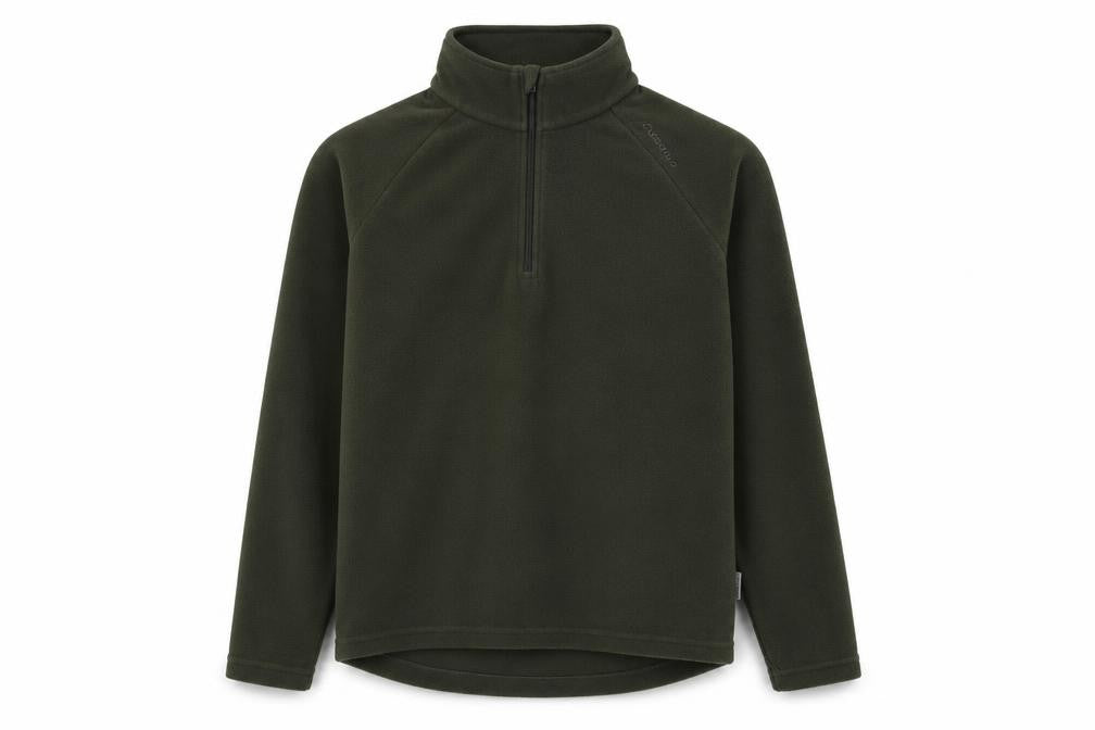 Front view of Oxylane men’s green polyester pullover hoodie, size S