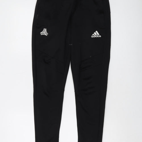 adidas Mens Black Polyester Trousers Size S L28 in Regular