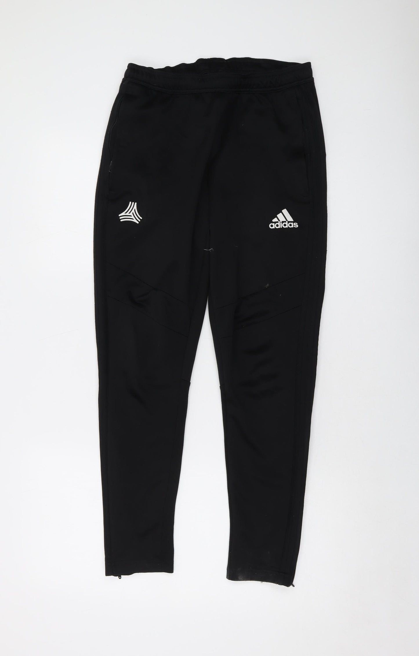 adidas Mens Black Polyester Trousers Size S L28 in Regular