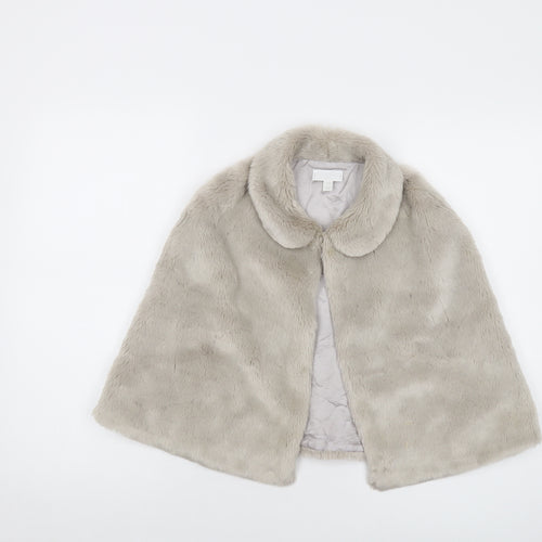 The Little White Company Girls Grey Jacket Size 7-8 Years Button
