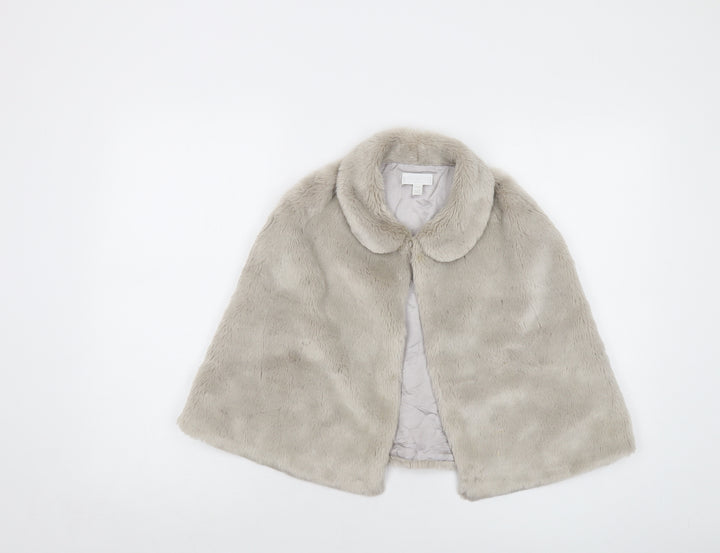 The Little White Company Girls Grey Jacket Size 7-8 Years Button