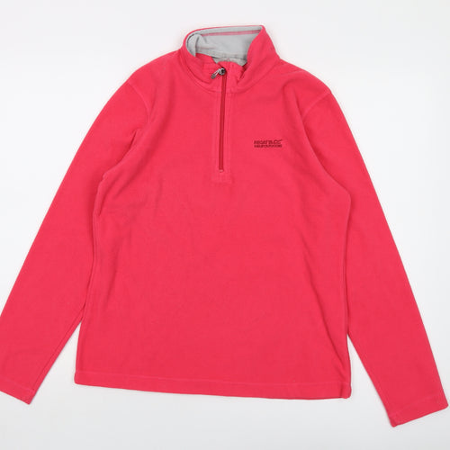 Regatta Womens Pink Polyester Pullover Sweatshirt Size 10 Zip