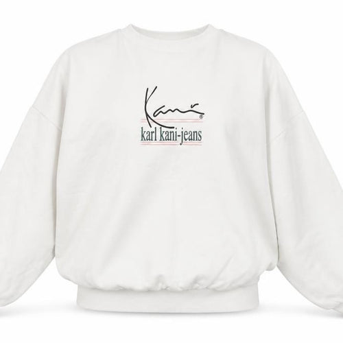 Karl Kani Womens White Cotton Pullover Sweatshirt Size M Pullover