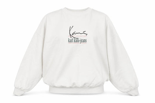 Karl Kani Womens White Cotton Pullover Sweatshirt Size M Pullover