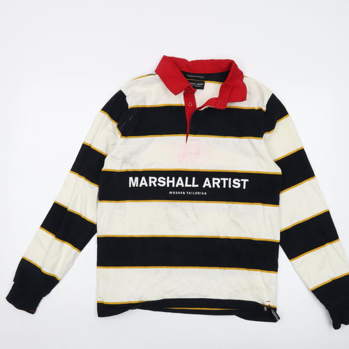 Marshall Artist Mens Multicoloured Striped Cotton Pullover Sweatshirt Size M