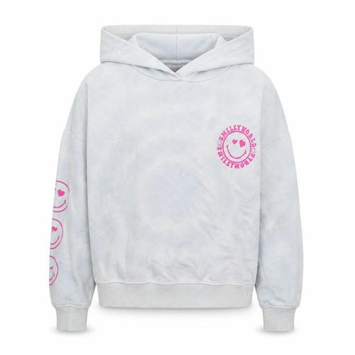 Smiley World Girls Blue Cotton Pullover Hoodie Size 9-10 Years Pullover