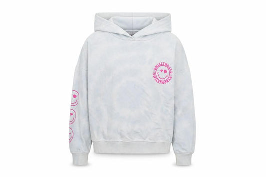 Smiley World Girls Blue Cotton Pullover Hoodie Size 9-10 Years Pullover