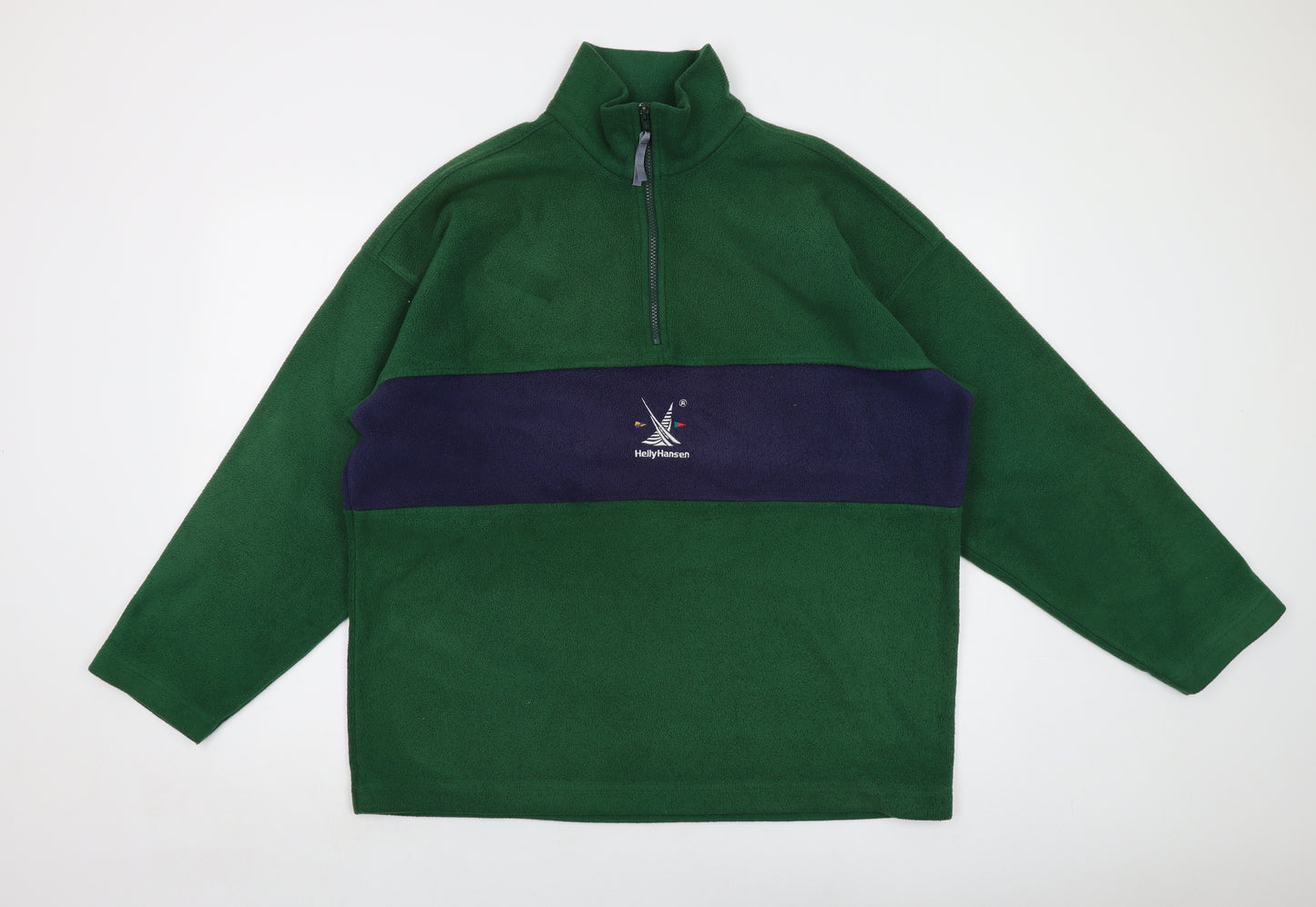 Helly Hansen Mens Green Polyester Pullover Sweatshirt Size S - Vintage