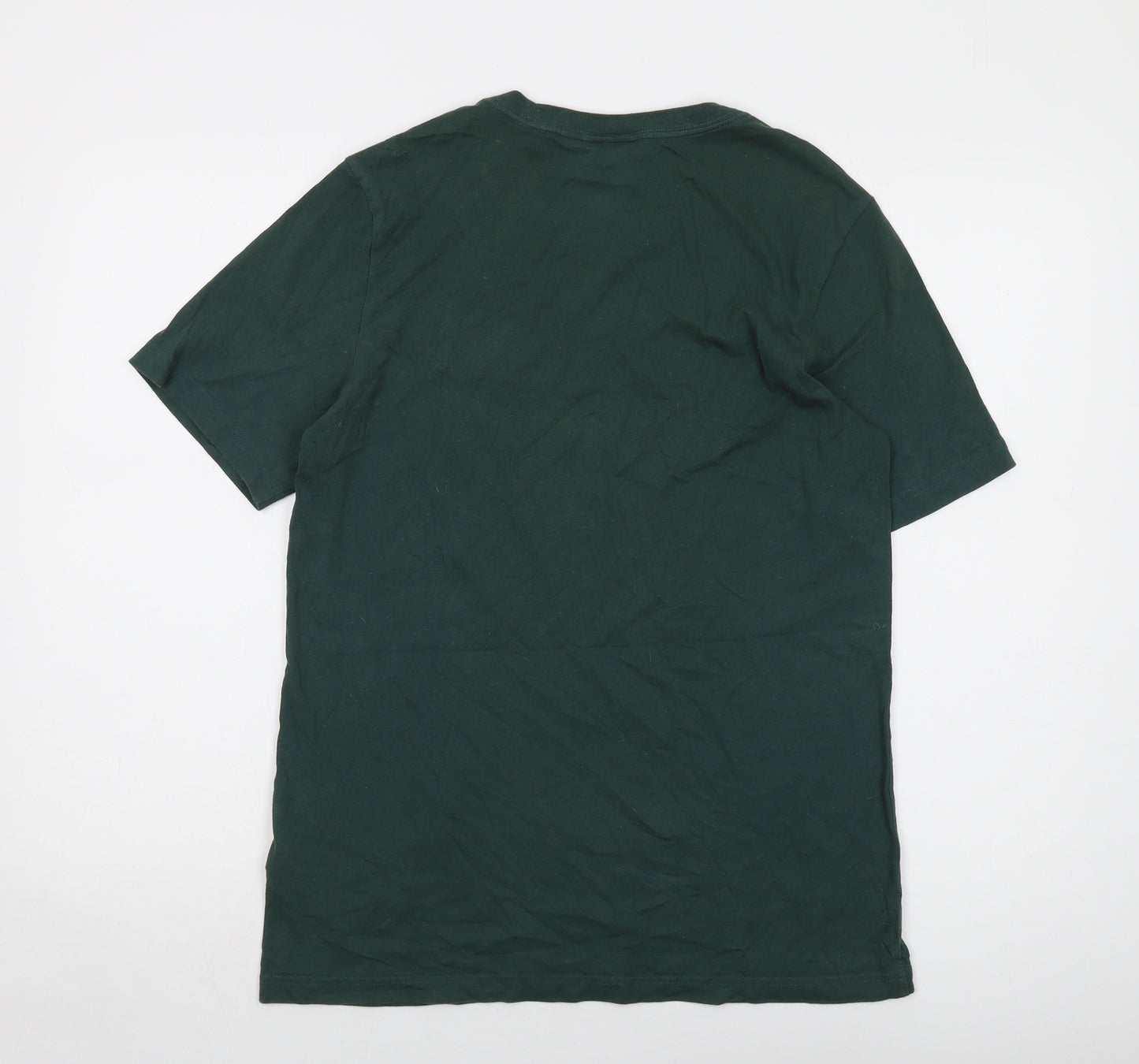 adidas Mens Green Cotton T-Shirt Size S Crew Neck