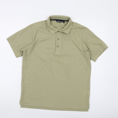 Rohan Mens Green Polyester Polo Size S Collared Button