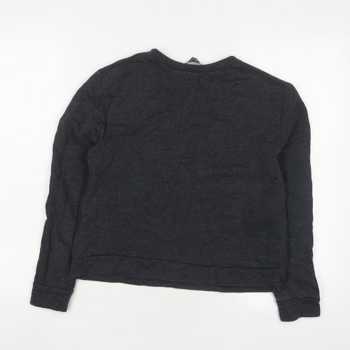 NEXT Girls Grey Cotton Pullover Sweatshirt Size 12-13 Years Pullover - Selfie