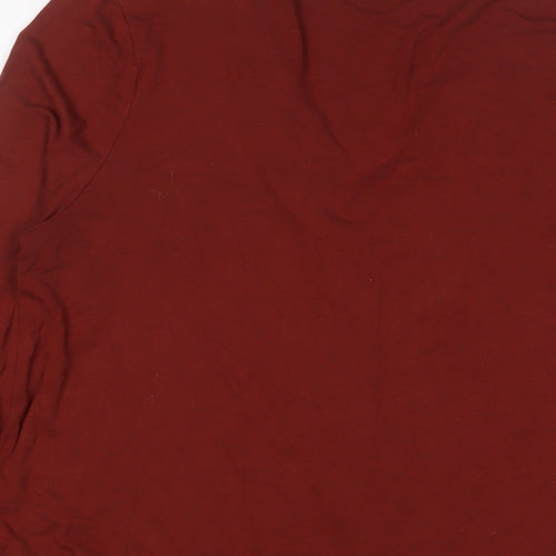 New Look Womens Brown Viscose Basic Blouse Size 12 V-Neck