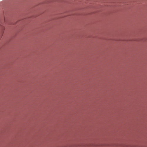 Monki Womens Pink Polyester Basic T-Shirt Size 2XL Crew Neck
