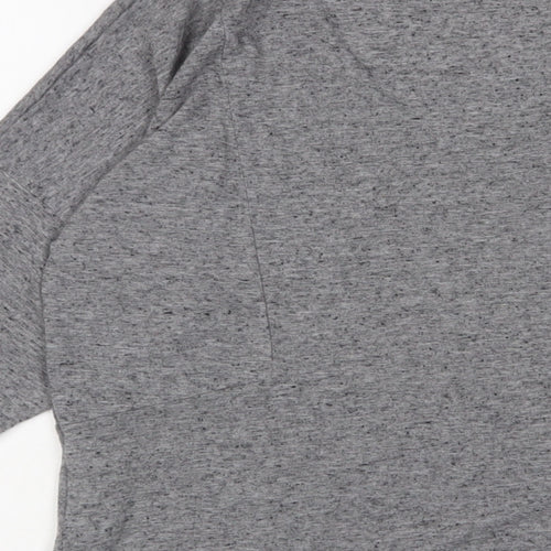 Oasis Womens Grey Viscose Basic T-Shirt Size S Scoop Neck
