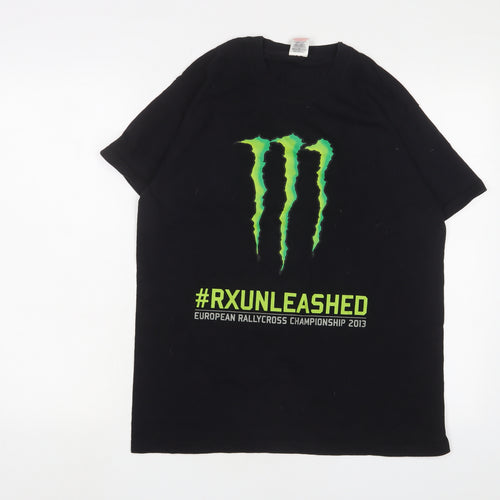 European Rallycross Championship 2013 Mens Black Cotton T-Shirt Size L Crew Neck