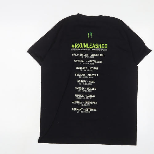 European Rallycross Championship 2013 Mens Black Cotton T-Shirt Size L Crew Neck