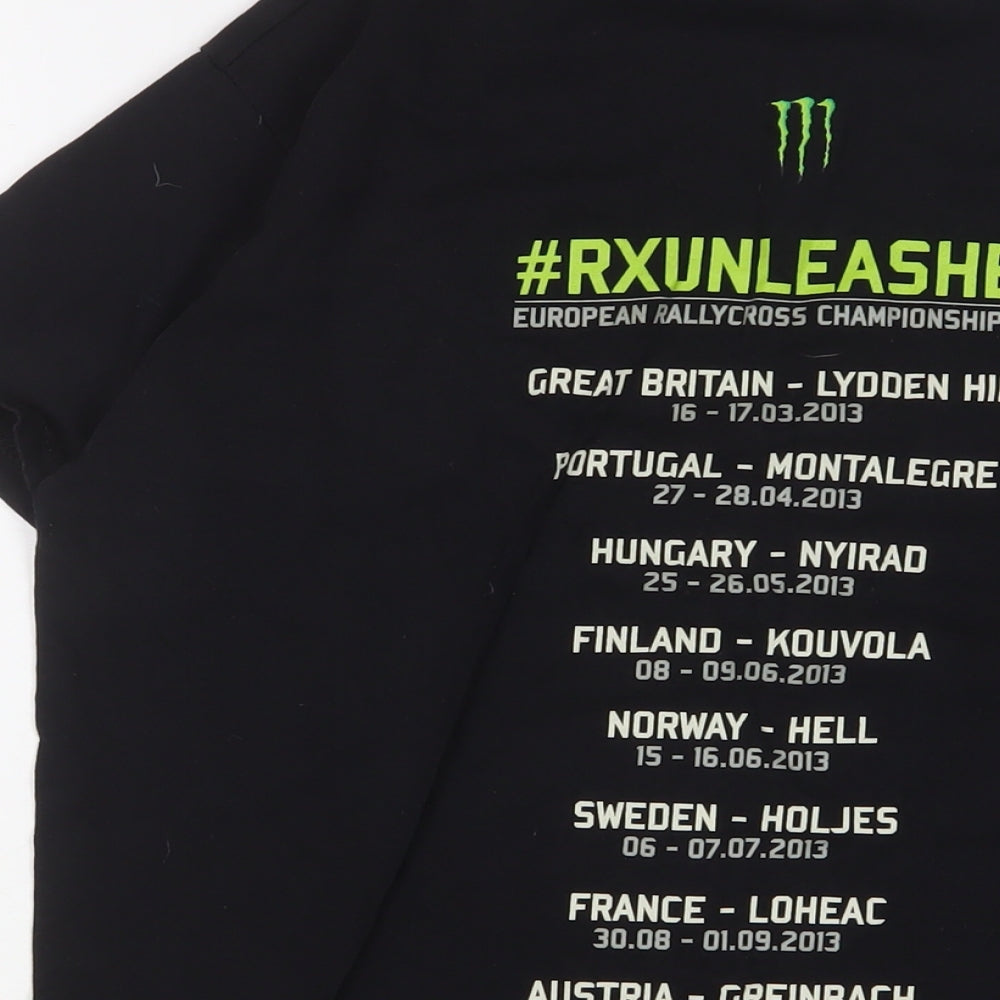 European Rallycross Championship 2013 Mens Black Cotton T-Shirt Size L Crew Neck