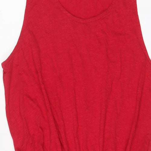 H&M Womens Red Viscose A-Line Size M Scoop Neck Pullover