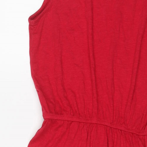 H&M Womens Red Viscose A-Line Size M Scoop Neck Pullover