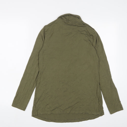 ASOS Womens Green Viscose Basic T-Shirt Size 10 Roll Neck