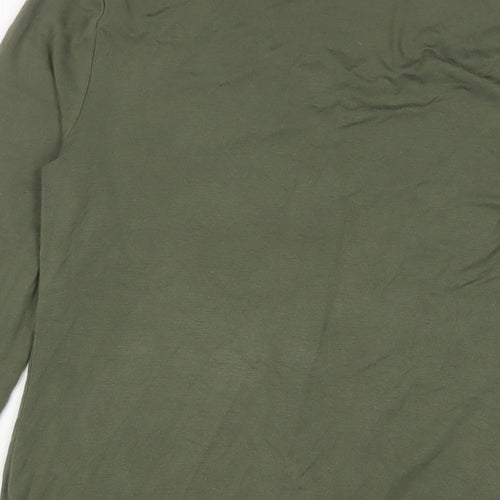 Cupio Womens Green Viscose Basic T-Shirt Size M Scoop Neck