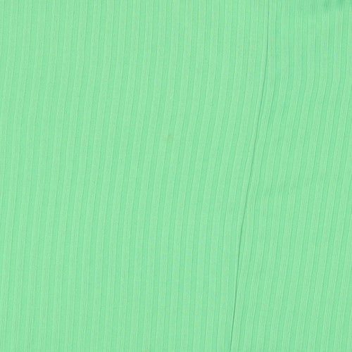 New Look Womens Green Polyester Basic T-Shirt Size S V-Neck