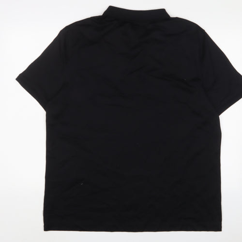 Autograph Mens Black Cotton Polo Size 2XL Collared Zip